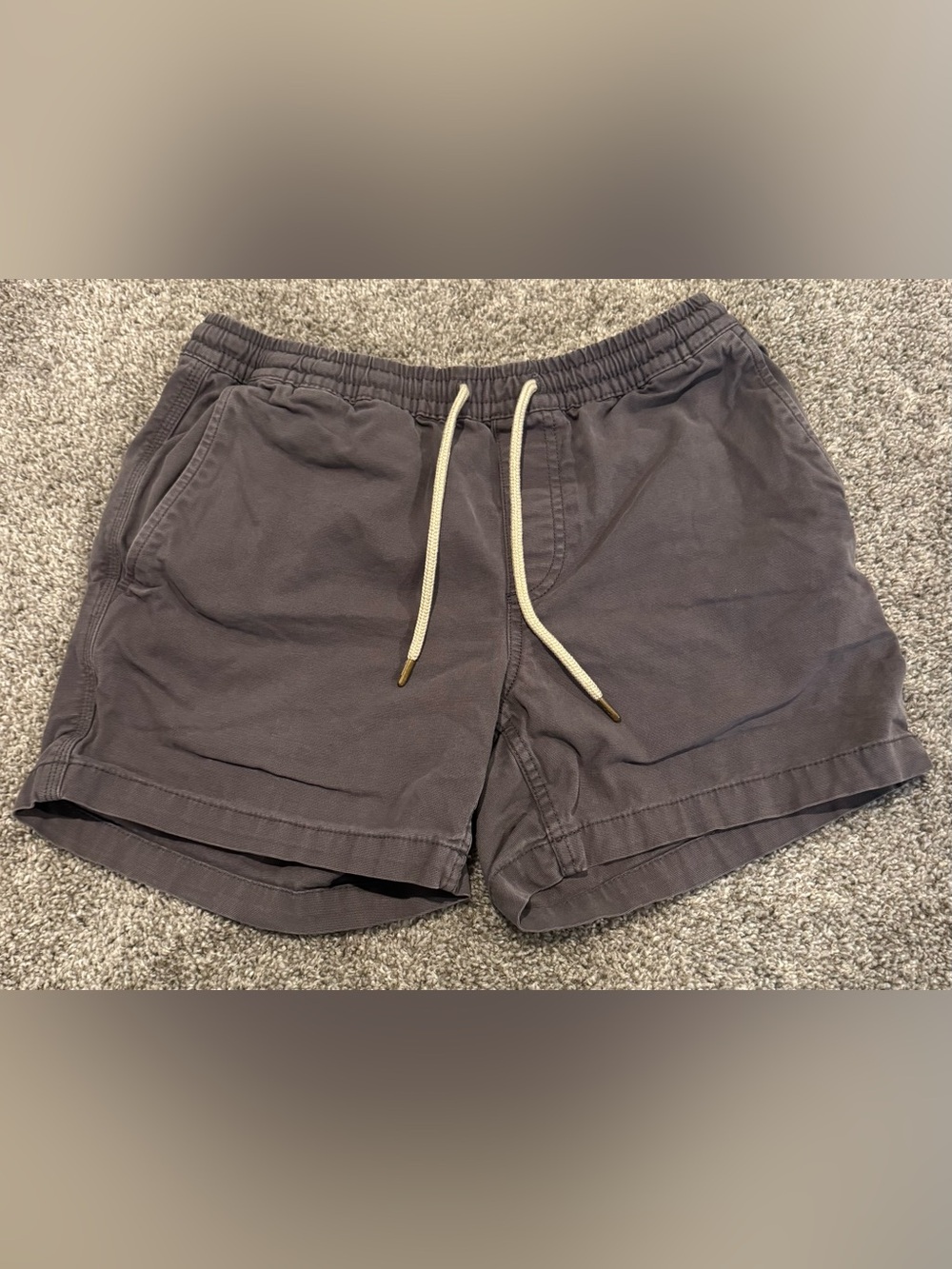Goodthreads Men's Drawstring Cotton Shorts - Charcoal with White Drawcord